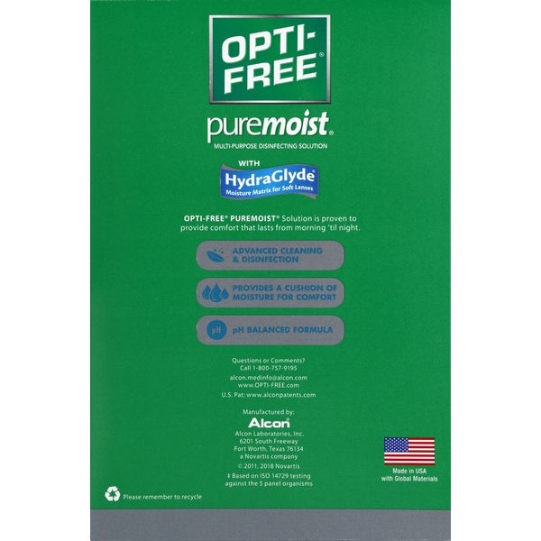 OPTI-FREE Multi-Purpose Disinfection Solution, Puremoist, Twin Pack