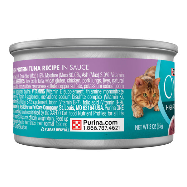 Purina ONE Natural, High Protein Cat Food, Tuna Recipe in Sauce