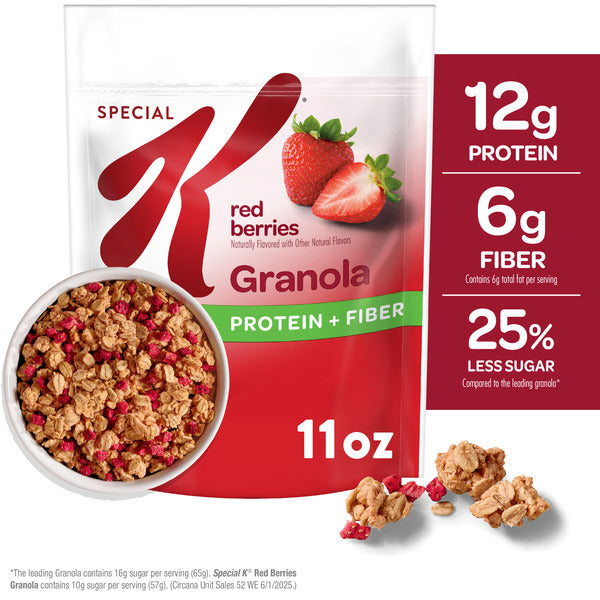 Kellogg’s Special K Granola, Protein Granola, Fiber Snacks, Red Berries, Bag (1 Bag)