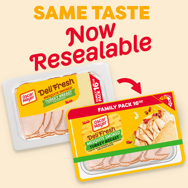 Oscar Mayer Deli Fresh Mesquite Smoked Turkey Breast Sliced Sandwich Lunch Meat Family Size