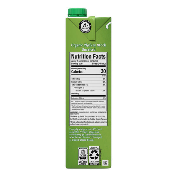 Pacific Foods Organic Unsalted Chicken Stock