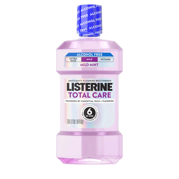 Listerine Total Care Alcohol-Free Mild Mouthwash, Mild Mint, 1 L