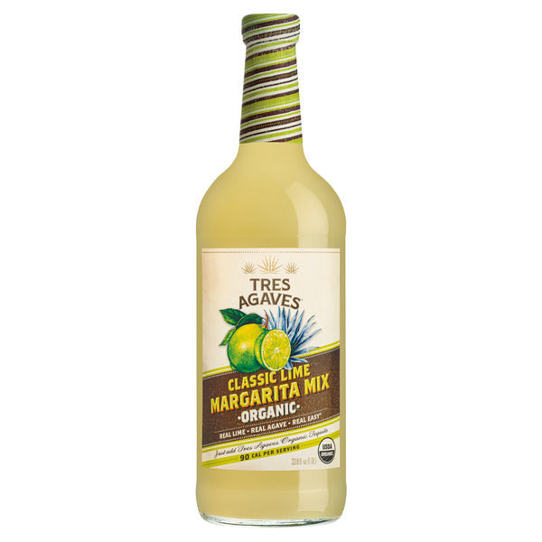 Tres Agaves Organic Lime Margarita Mix, 1 Liter Bottle