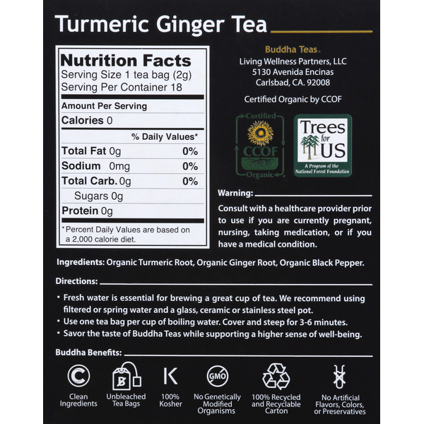 Buddha Teas Organic Turmeric Ginger Tea
