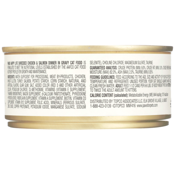 Paws Happy Life Chicken & Salmon Dinner In Gravy Shredded Cat Food