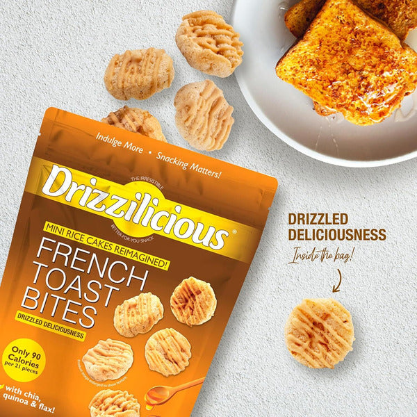 Drizzilicious Mini Rice Cake Bites, French Toast