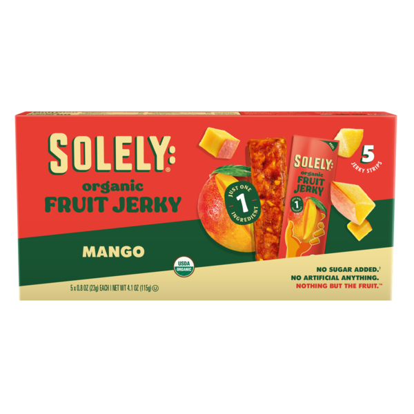 Solely: Fruit Jerky, Organic, Mango, Multipack