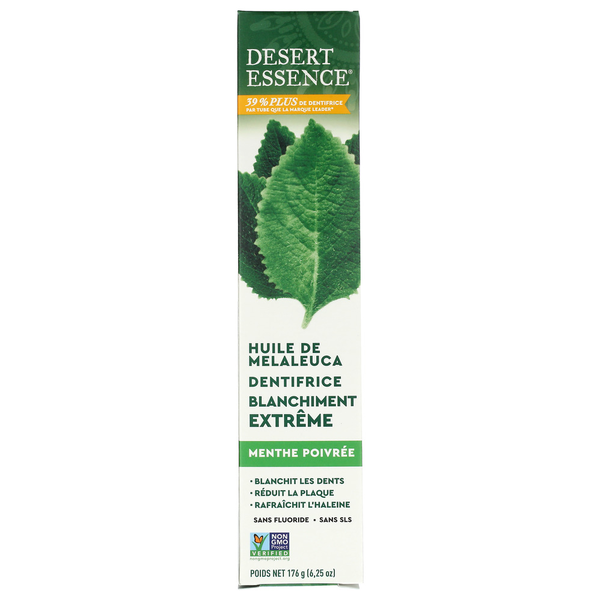 Desert Essence Toothpaste Whitening + Pep