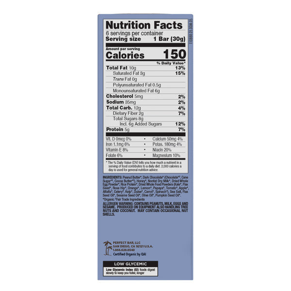 Perfect Bar Mini Chocolate Covered Peanut Butter Protein Bar, Gluten-Free