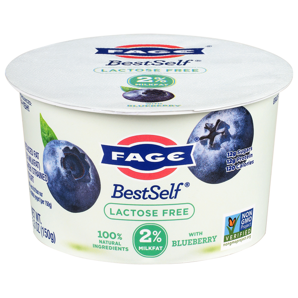 FAGE Lactose Free Reduced Fat Greek Strained Yogurt with Blueberry