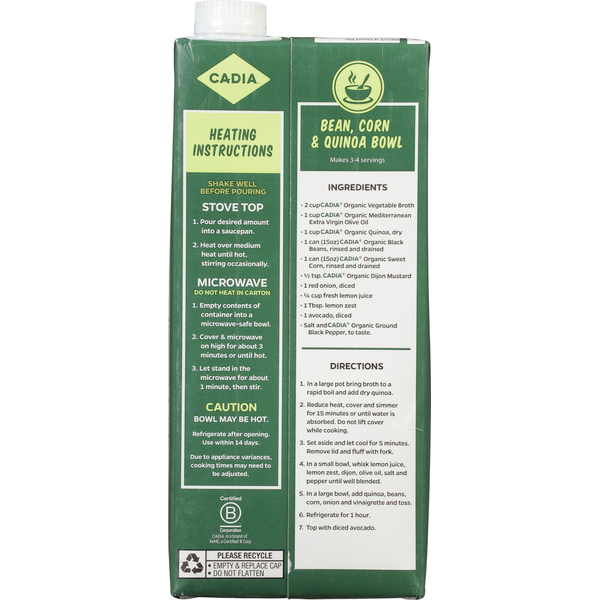 CADIA Vegetable Broth, Organic