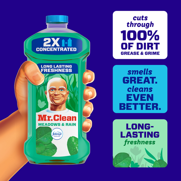 Mr. Clean All Purpose Cleaner, Cleaning Liquid, Meadows & Rain