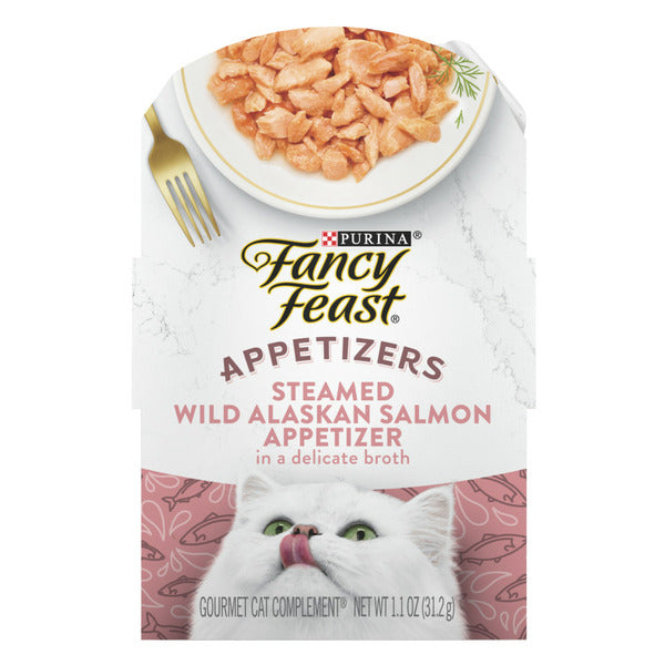 Purina Fancy Feast Appetizers Lickable Grain Free Wet Cat Food Topper Wild Alaskan Salmon Appetizer DestGlow