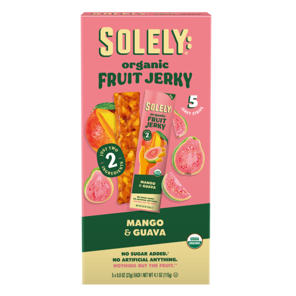 Solely: Fruit Jerky, Organic, Mango & Guava, Multipack