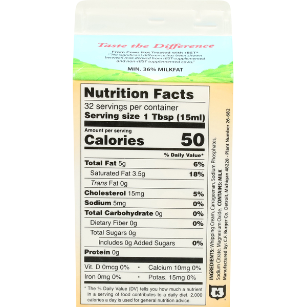 C.F. Burger Creamery Heavy Whipping Cream