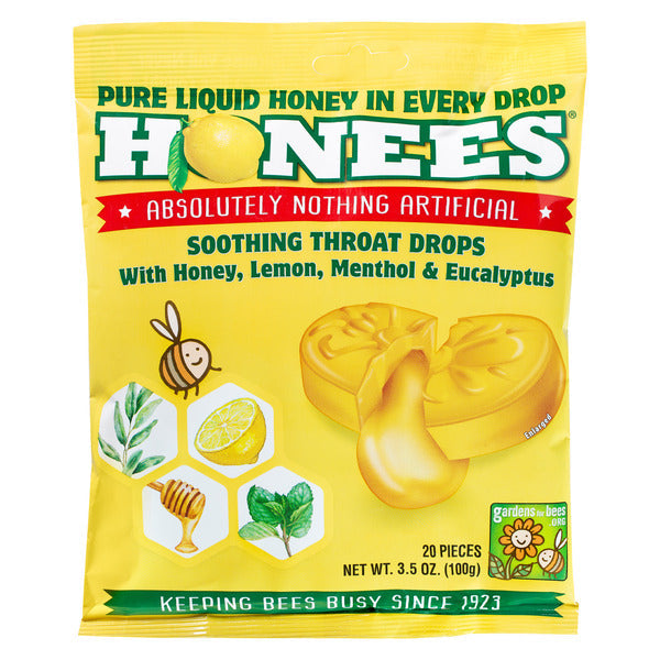 Honees Honey Lemon Menthol Eucalyptus Drops