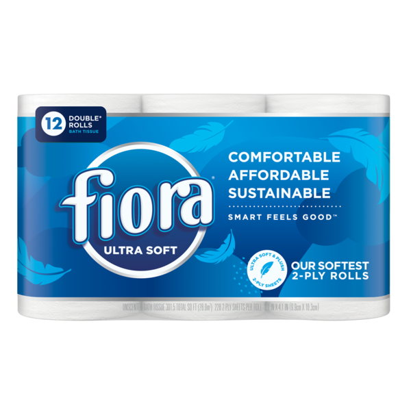 Fiora Ultra Soft Toilet Paper, Double Rolls