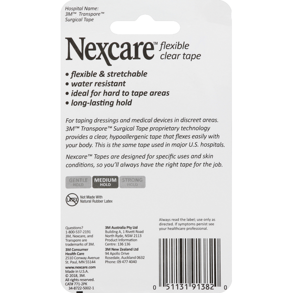 Nexcare Tape, Flexible, Clear, Value Pack
