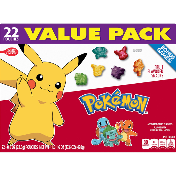 Betty Crocker Pokemon Gluten Free Fruit Flavored Snacks