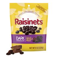 Raisinets Dark Chocolate Covered Raisins, Gluten-free California Chocolate Raisins, Resealable Bag, 8.0 oz DestGlow