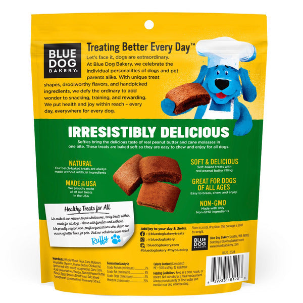 Blue Dog Bakery Softies Peanut Butter, Medium Treats for Dogs
