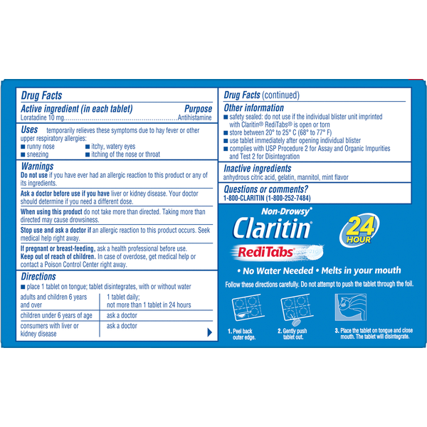 Claritin 24 Hour Non-Drowsy Allergy RediTabs