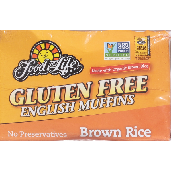 Food for Life Gluten Free Fork Split Brown Rice English Muffins