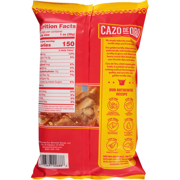 Cazo de Oro Corn Tortilla Chips, Kettle Style, Sea Salt