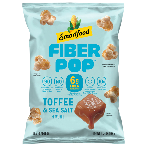 Smartfood Fiber Pop Popcorn Toffee And Sea Salt