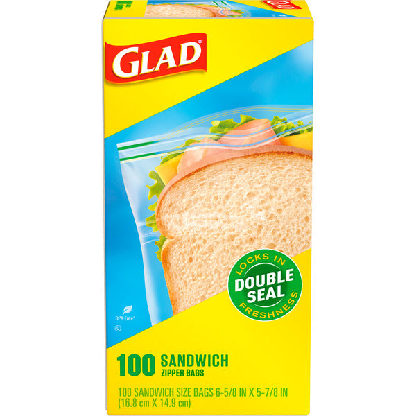 Glad Zipper Food Storage Sandwich Bags