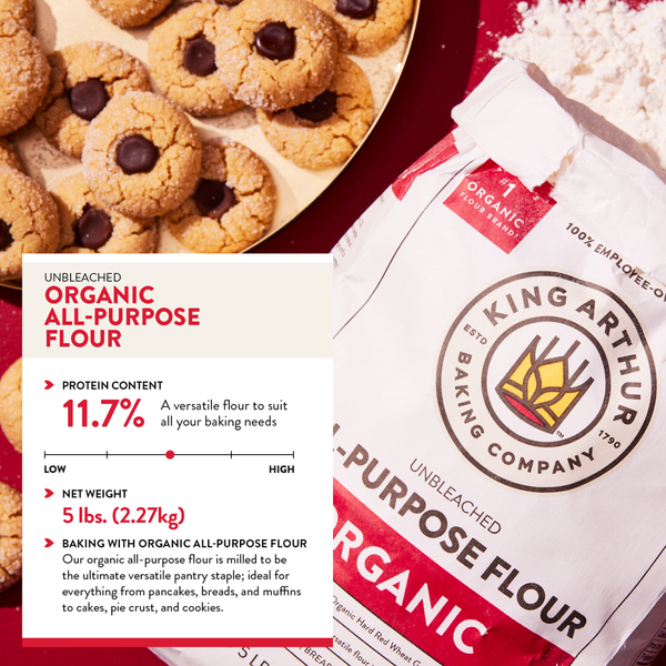 King Arthur Baking Company 100% Organic All-Purpose Flour Unbleached, Non-GMO Project, No Preservatives