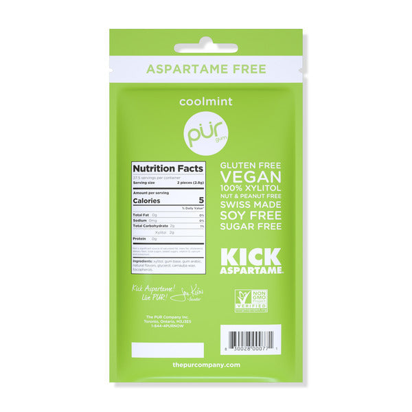 PÜR Coolmint, Aspartame Free, Made with Xylitol, Natural Flavored Gum