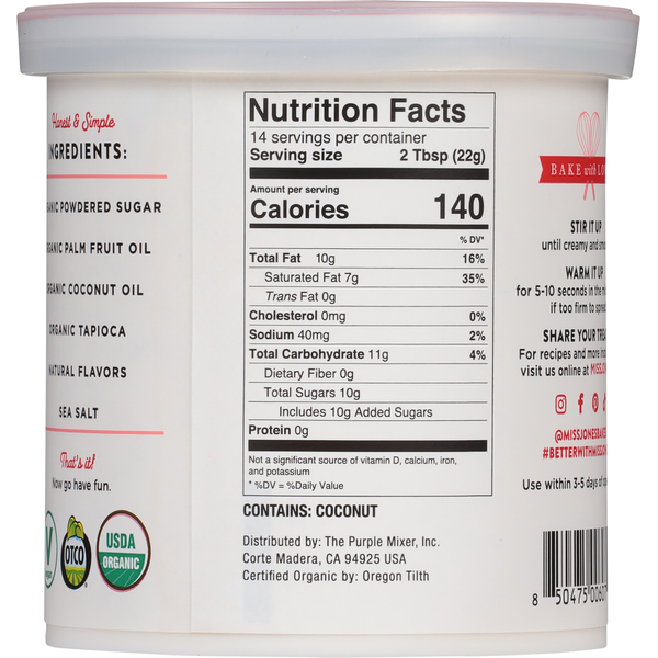 Miss Jones Baking Co. Organic Cream Cheese Frosting