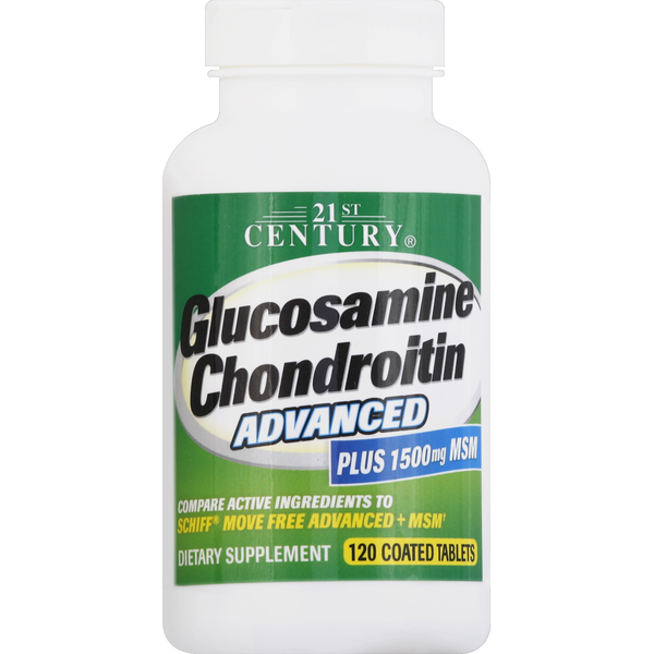 21ST Century Glucosamine Chondroitin, Advanced, Plus 1500 mg MSM, Coated Tablets