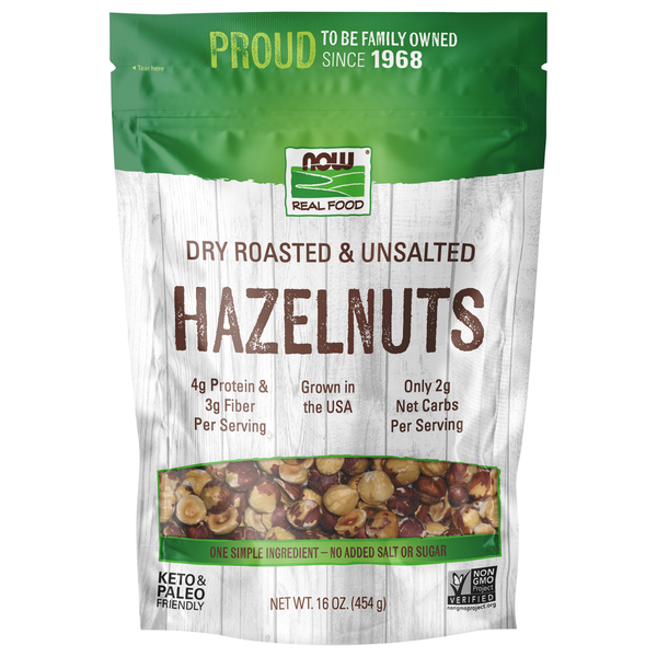 NOW Real Food Hazelnuts, Dry Roasted & Unsalted