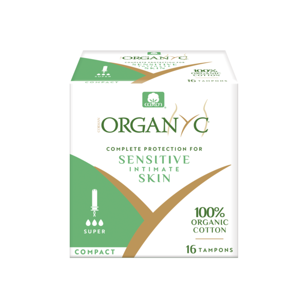 Organyc Period Care Compact Cotton Tampons, Super