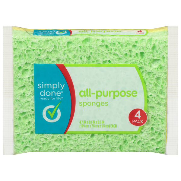 Simply Done Sponges, All-Purpose, 4 Pack