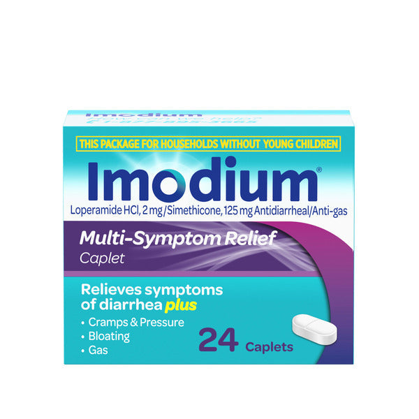 IMODIUM Multi-Symptom Relief Anti-Diarrheal Caplets, Easier to Open, 24 ct