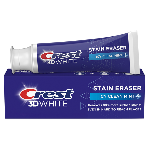 Crest 3D White Stain Eraser Toothpaste, Icy Clean Mint