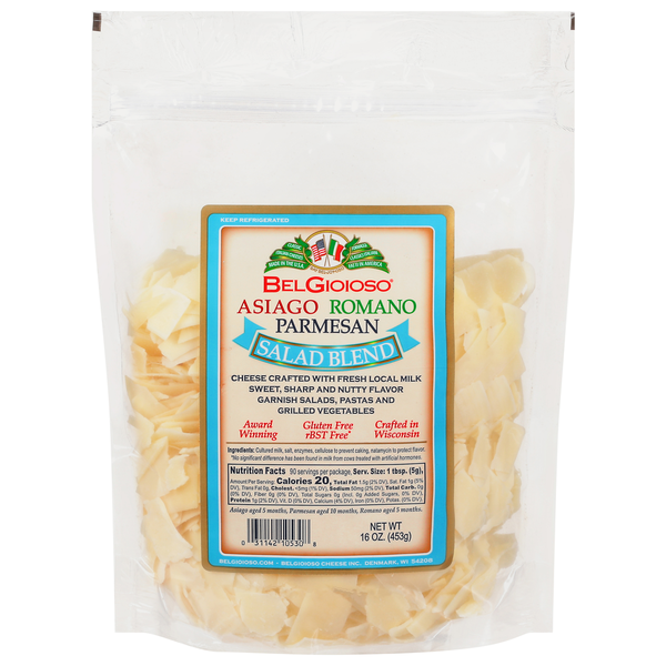 BelGioioso Cheese, Asiago Romano Parmesan, Salad Blend