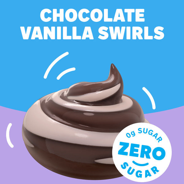 Jell-O Chocolate Vanilla Swirls Sugar Free Refrigerated Pudding Cup Snacks Value Pack