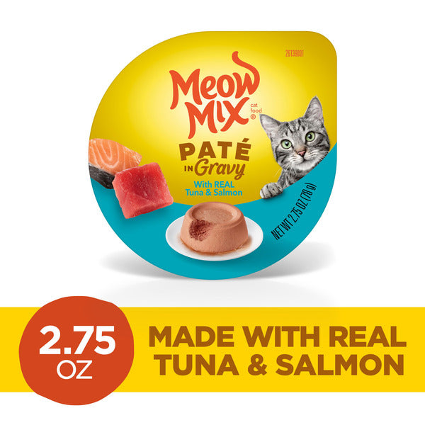 Meow Mix Paté in Gravy With Real Tuna & Salmon, Wet Cat Food