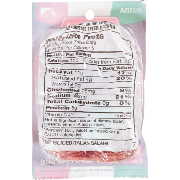 Bridgford Gluten Free! Italian Salami