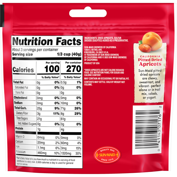 Sun-Maid California Pitted Dried Apricots