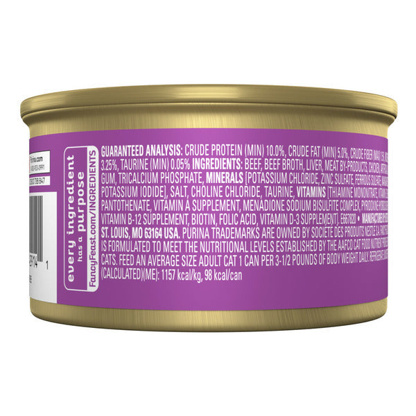 Purina Fancy Feast Tender Beef and Liver Feast Classic Grain Free Wet Cat Food Pate DestGlow