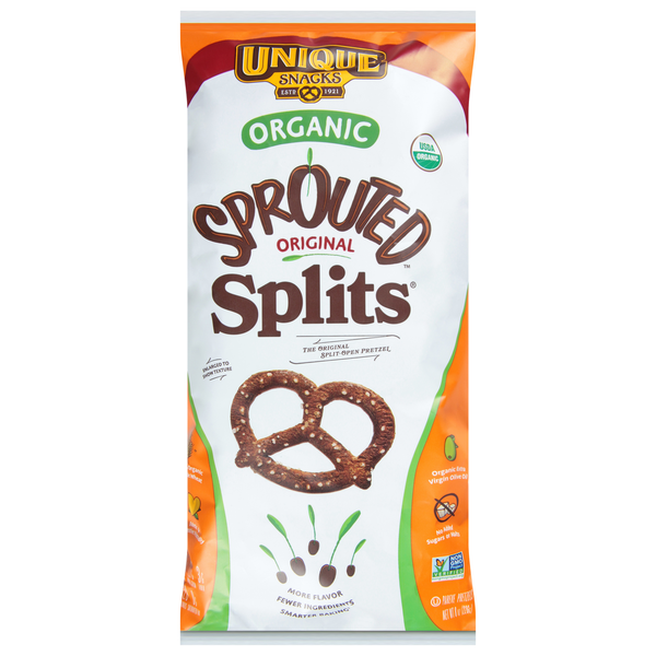 Unique Snacks Pretzels, Organic, Sprouted, Original