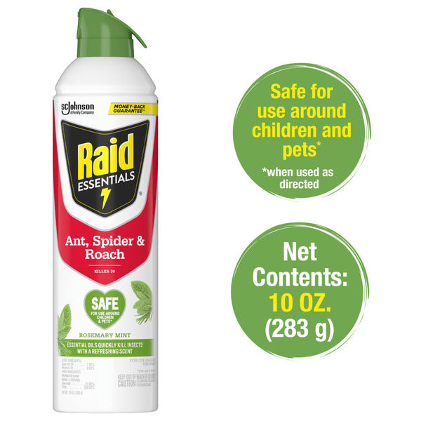 Raid® Essentials Ant, Spider & Roach Killer 27 Aerosol, Rosemary Mint