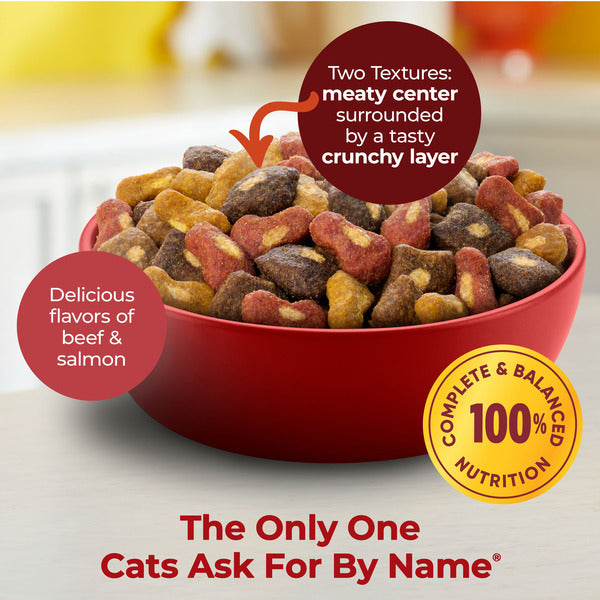 Meow Mix Tender Centers with Basted Bites, Beef & Salmon Flavors, Dry Cat Food