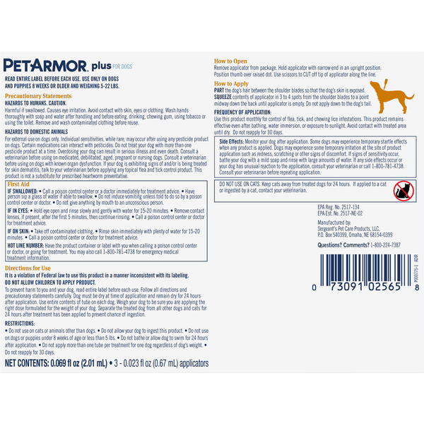 PetArmor Flea, Tick & Lice Treatment, Small Dogs (5-22 lbs)
