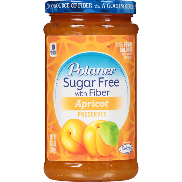 Polaner Preserves, Sugar Free with Fiber, Apricot